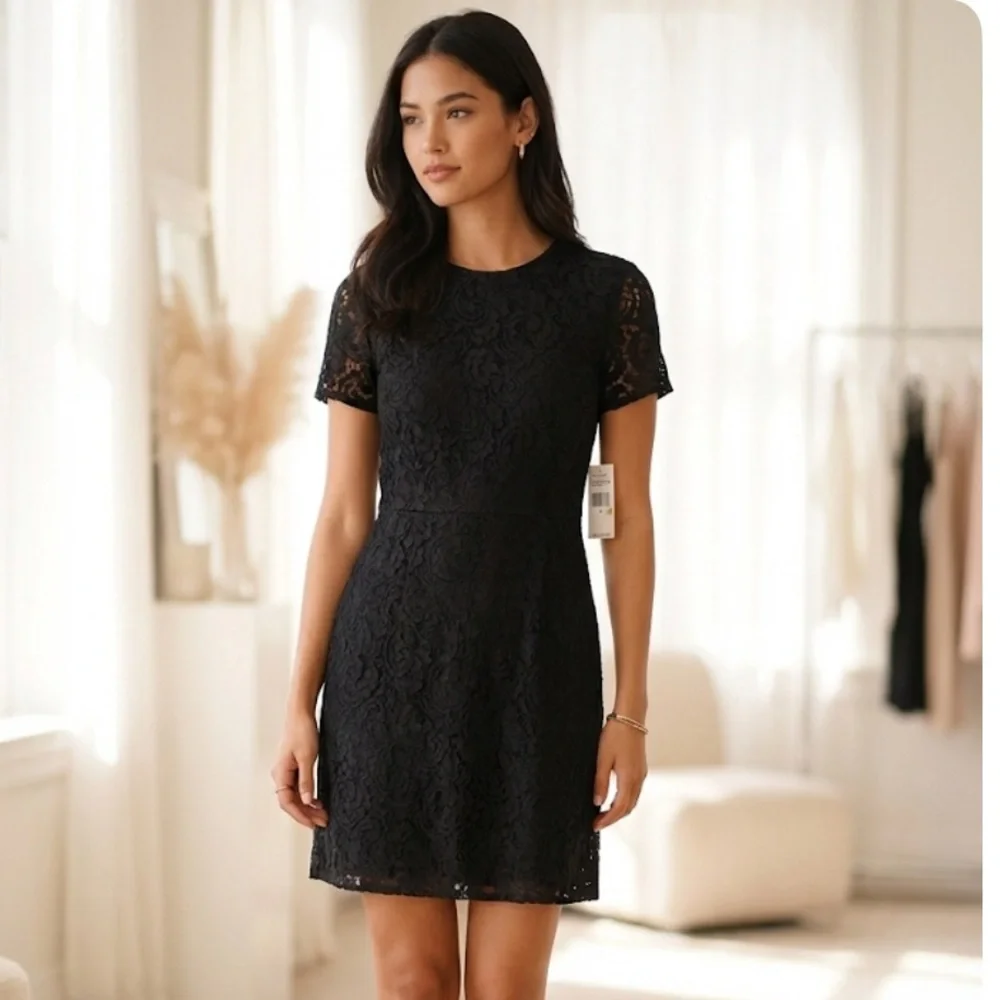 NWT‎ Michael Kors black lace dress size 0
